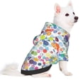 thumbnail image 2 of Fotbe Colorful Watercolor Dots Print Small Dog Sweater Hoodies Pet Grey Hooded Soft Fleece Sweatshirts with Pocket Fall Winter Puppy Cat Sweaters Warm Clothes-XX-Large, 2 of 7