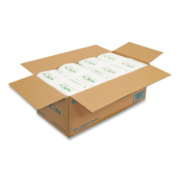 1PC Morcon Tissue Morsoft Beverage Napkins, 9 x 9/4, White, 500/Pack, 8 Packs/Carton