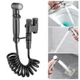 thumbnail image 2 of CMrtew Generic Toilet Faucet Splitter 2-Way Double Faucet Adapter, 1-in-2-Out Dual Control Valve Handheld Bidet Sprayer, Stainless Steel & Brass, Black, Bathroom Accessory B, 2 of 6
