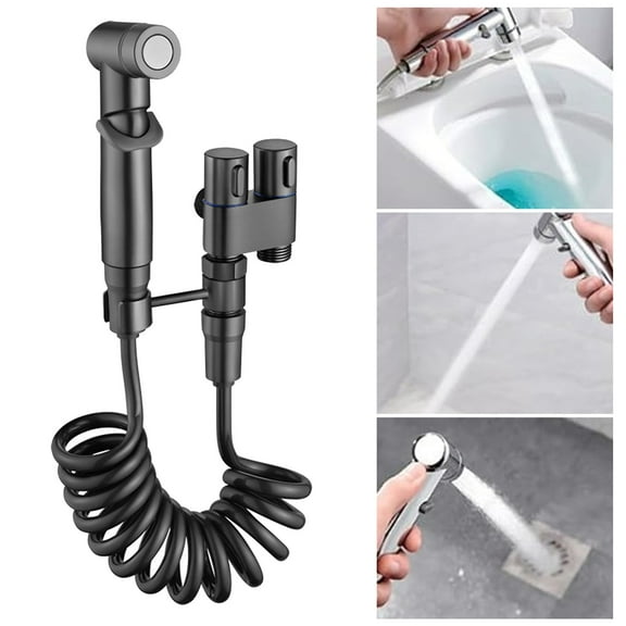 Bathroom Fresh Wall Mounted Faucet Spray Set Langgi Toilet Companion 1 In 2 Out Control Handheld Bidet Sprayer For Toilet Hand Held Bidet Sprayer For Toilet Stainless Steel, Multi-Color One Size