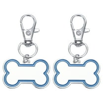 Uxcell 2 Set Pet ID Tags Bone Shape, 30x20mm Metal Personalize Engraved Both Sides Blank Tags Stamping Pet Supplies (Blue)