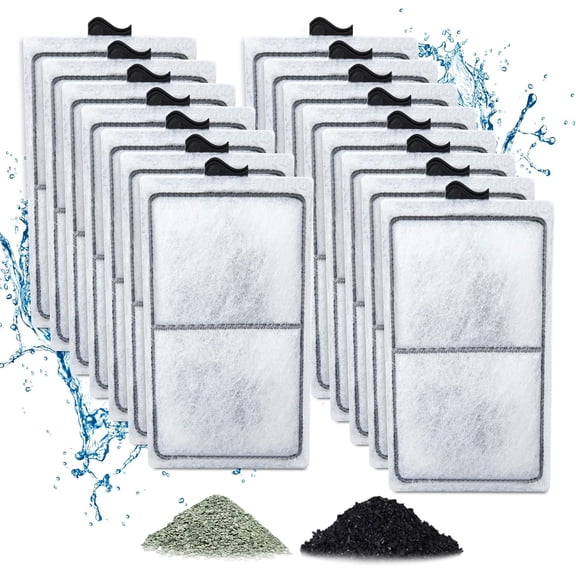 15 Pack PF-S Filter Cartridges Compatible with Silenstream PF10 Power Filters, Remplacement Aquarium Carbon Cartridge with Zeolite