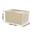 thumbnail image 3 of Washable Cotton and Linen Storage Bins with Lids，Stable Stacking Collapsible Basket with Transparent Mesh Window and Cover for Closet Organizers and Storage (Beige-covered-1pcs), 3 of 6