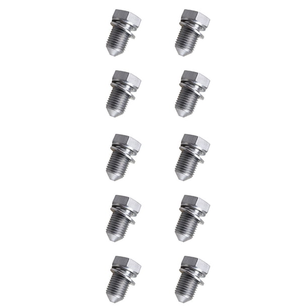 Kenally Juego de 10 tornillos para cárter de aceite de motor de coche, surtido de pernos de drenaje de Metal para vehículos, Kit surtido de Vehículos, repuestos y accesorios Mis