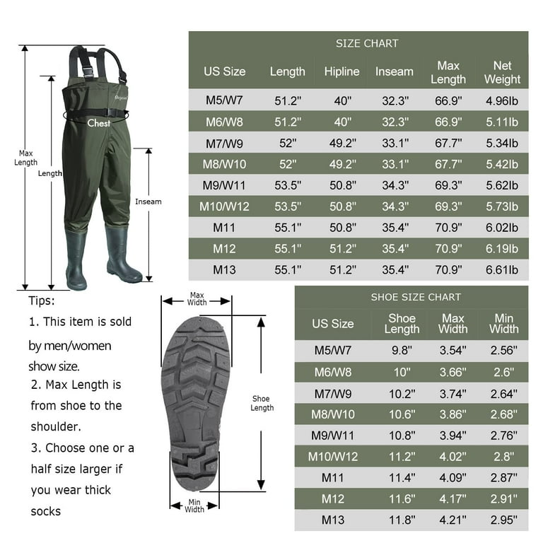 Magreel Chest Waders Breathable Waterproof Fishing & Hunting Waders with  Neoprene Stocking Foot for Men and Wome…