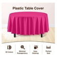 thumbnail image 3 of HeSLehs 12-Pack Premium Plastic 84-Inch Round Tablecloth - Cerise, 3 of 7