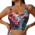 thumbnail image 1 of Fotbe Psychedelic Hairless Cat Sujetador Deportivo Largo sin Aros para Mujer con Almohadillas y Soporte Medio, Transpirable y Absorbente, Camiseta Tipo Chaleco o Tank Top-Medium, 1 of 8