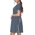 thumbnail image 2 of Balery White Dandelion Vestidos sueltos de manga corta para mujer, vestidos de verano 2025, vestidos casuales de corte A con vuelo., 2 of 6