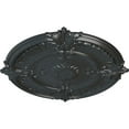 thumbnail image 3 of 30 1/8"OD x 1 1/2"P Attica Acanthus Leaf Ceiling Medallion (Fits Canopies up to 3 1/4"), Hand-Painted Pewter, 3 of 6