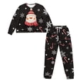 thumbnail image 2 of DISNIMO Snowman Snowflake Print Womens Pajama Sets 2 Pcs Pj Sets Casual Sleepwear Long Sleeve Top and Long Pants Round Neck Lounge Set Nightwear with Pocket, S, 2 of 7
