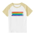 thumbnail image 1 of Zpanxa Girls Shirts Color Print Short Sleeve T Shirt Summer Oversized Crewneck Basic Tee With Polyester Spandex 3 Years, 1 of 6