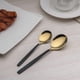 thumbnail image 5 of 24 Piece Titanium Black And Golden Plated Stainless Steel Silverware Set,black Handle With Golden Mouth Flatware Set Black And Golden Cutlery Set Serv, 5 of 5