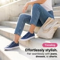 thumbnail image 2 of The Fashion Supply Canvas Shoes for Women, Casual Low Top Lace-Up Womens Shoes Sneakers, Extra Laces (Navy, 6), 2 of 5