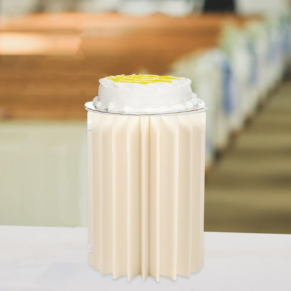 Masteelf White Paper Cylinder Tables for Parties Folding Pillar Ornament Lightweight Decorative Stand for Events 1 Set