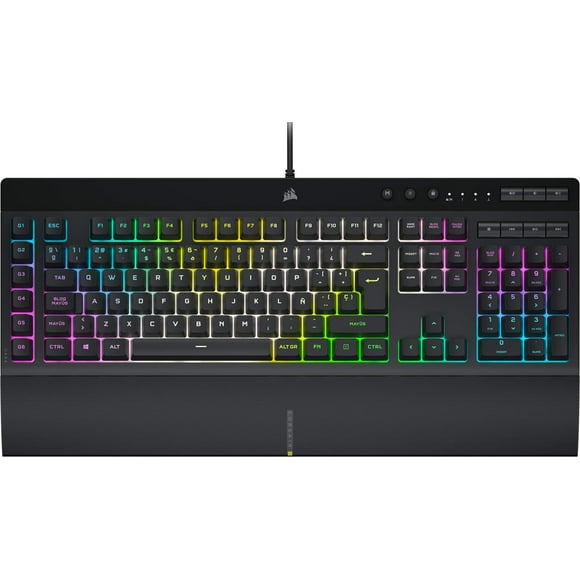 Corsair K55 RGB PRO XT - Dynamic Per-Key RGB Backlighting - Six Macro Keys with Elgato Stream Deck Software Integration - IP42 Dust and Spill-Resistant - QWERTY US Layout - Black