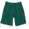 thumbnail image 2 of Sakkas Mens Solid Color with Contrast Stripes Skate Surf Board Short / Swim Trunks - Green - 4XL, 2 of 2