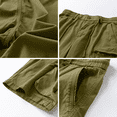 thumbnail image 5 of Homeyce Mens Cargo Shorts Multi Pocket Elastic Waist Shorts Pants Drawstring Ripstop Straight Leg Camo Cargo Pants Loose Fit Hiking Outdoor Lightweight Work Bermuda Shorts,Green XL, 5 of 5