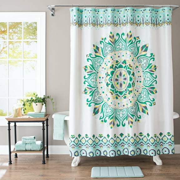Multicolor Fabric Shower Curtain, 72" x 72", Better Homes & Gardens Medallion Pattern