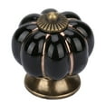 thumbnail image 2 of Tiradores de cerámica con forma de calabaza, estilo europeo, para armarios, cajones y muebles (negro), 2 of 10
