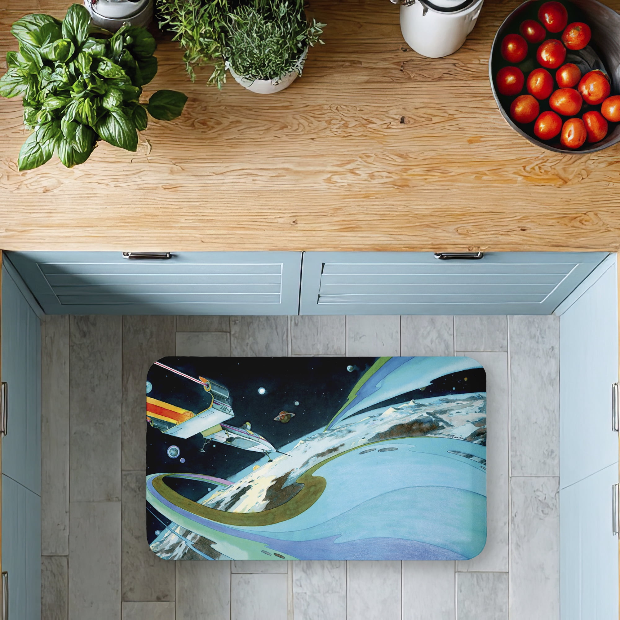 Stupell Industries Futuristic Space Orbit Printed Anti-Fatigue Floor Mat, design by The Saturday Evening Post
