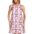 thumbnail image 1 of Balery Cute puppy Vestidos de verano para mujer con estampado: vestido holgado sin mangas, vestido playero informal y cómodo para días calurosos., 1 of 7