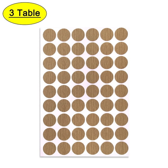 Self-adhesive Screw Hole Covers Caps Dustproof Sticker Maple 3Pcs