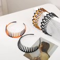 thumbnail image 2 of Juego de 8 diademas de plástico con peine para el pelo con dientes de tiburón (color negro + Color marrón) diademas de belleza sin esfuerzo, 2 of 5