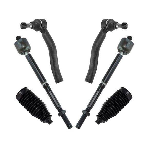 Tie Rod End and Steering Bellows Kit 6 Piece - Compatible with 2000 - 2005 Toyota Echo 2001 2002 2003 2004
