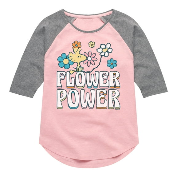 Peanuts - Flower Power - Toddler & Youth Girls Raglan Graphic T-Shirt