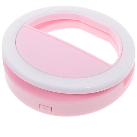 Image of Laptops Clip on Ring Light Computers and Tablets Selfie Lamp LED Round Clip-on Fill (pink) for Phone Abs