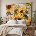 thumbnail image 3 of Yellow Sunflower Tapestry for Bedroom Wall Hanging Tapestry, Watercolor Retro Floral Plant Leaf Ceiling Backdrop Tapestries Poster Blanket Wall Decor for Teens Room Living Room Dorm 51" x 59", 3 of 8