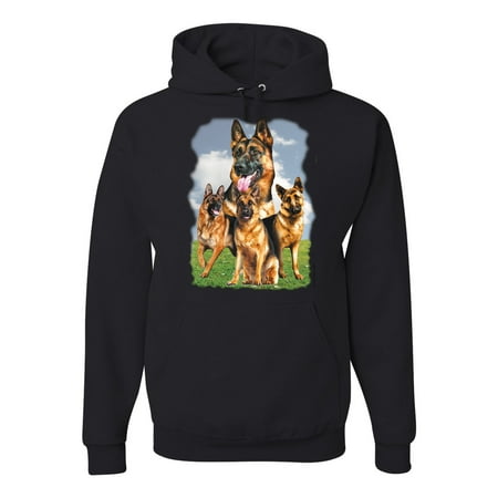 Wild Bobby German Shepherd Dog Animal Pet Lover Dog Lover Unisex Graphic Hoodie Sweatshirt Black Small