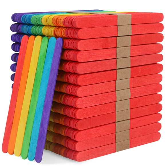 Bastones para manualidades WISYOK, 1000 unidades, de madera de colores, 11,5 cm