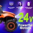 thumbnail image 5 of 24V 2-Seater Kids Ride On Car Electric Off-Road UTV Side by Side with 2WD Powered Wheel Electric Vehicle with Remote Control, Bluetooth, LED Light Gift for Boys and Girls 3-8 Aged- Orange, 5 of 7