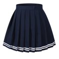 thumbnail image 1 of Beautifulfashionlife Faldas De Verano Plisadas Escocesas De Rayas Blancas Versátiles Para Mujer (2Xl Blue White Striple), 1 of 5