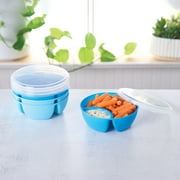 Your Zone 2-Divided Bowl with Lid, 18 oz, Blue