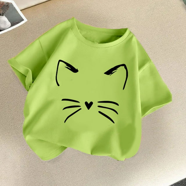 Rbaofujie Vêtements T-Shirt Graphique Tee Top Mode Été Col Rond Mignon Imprimé Manches Courtes T-Shirt Vêtements Femmes