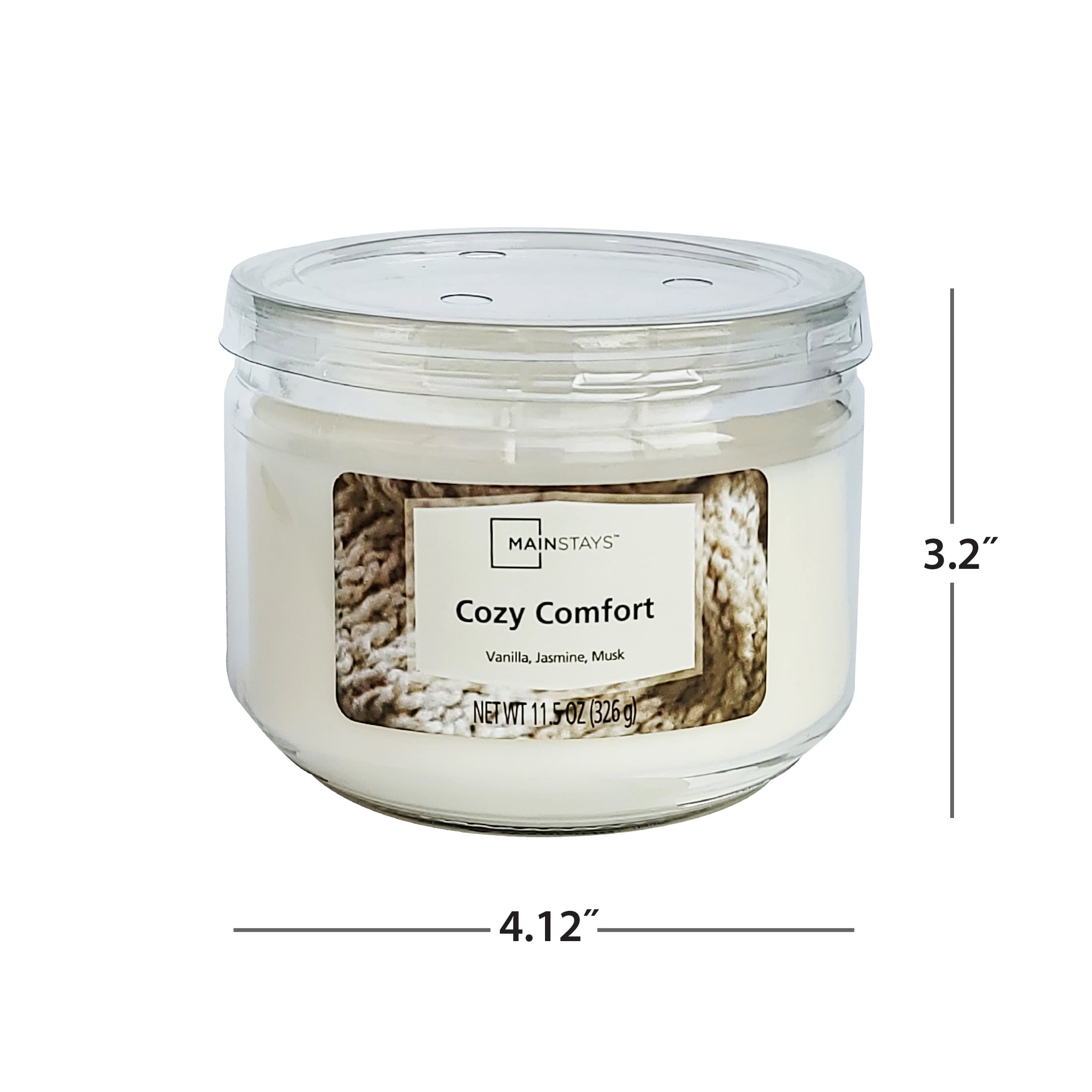 Mainstays Vanilla Jasmine Musk Scented 3-Wick Glass Jar Candle