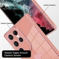 thumbnail image 3 of Compatible with Samsung Galaxy S23 Ultra 5G Case Cute Luxury Love Heart Plating Gold Bumper Upgraded Full Camera Protection Soft TPU Shockproof Anti-Scratch Phone Cover-Pink, 3 of 11