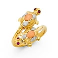 thumbnail image 1 of Solid 14k Yellow White and Rose Three Color Gold Fashion Anniversary Turtle Ring Size 11.5, 1 of 2