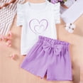 thumbnail image 2 of HCNTES Toddler Baby Summer Clothes Kid Outfits Girls Short Sleeves T-Shirt Tops + Shorts Cute Outfits Set For 18-24 Months 2t 3t 4t 5t 6t 7t 8t 9t Kids, 3-4 Years, 2 of 6