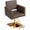 Dark Brown, variant on UBesGoo 360° Swivel Barber Chair with Reclining Back, T-shaped Footrest, White