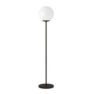 HomeRoots 523528 62 in. Black Novelty Floor Lamp with White Frosted Glass Globe Shade