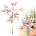 thumbnail image 2 of Artificial Cherry Blossom Flowers Faux Cherry Blossom Stems Faux Silk Cherry Blossom Branches 16" Fake Peach Flowers for Vase Arrangements Home Wedding Table Decor, 2 of 9