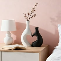 Upgraded Vase Set White Large   Black Small Plastic Vase Set C Valentine's Day Decorations