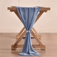 thumbnail image 2 of Chiffon Table Runner 28.4x120.1 Inches Sheer Wedding Runner Romantic Rustic Table Runner for Wedding Party Baby Shower Decorations,Dusty Blue, 2 of 6