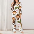 thumbnail image 2 of Pajamas for Women Set - Monkeys Swinging from Palms Comfy Long Sleeve Button Up Pajama Sets for Women 2 Piece, Soft Sleepwear Nightwear Pjs Lounge Sets for Women with Pockets, 2 of 6