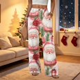 thumbnail image 3 of Lumtrix Women Wide Leg Pants Xmas Xmas Santa Print Elastic Waist Straight Leg Pants Christmas Eve Party Trousers with Pocket Pink 2XL, 3 of 7