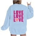 thumbnail image 2 of Jsaierl Sweatshirts à Manches Longues pour Femmes Saint-Valentin Mignons Cœur Graphique Tops Imprimé Lettre Pullovers Surdimensionnés Décontractés Col Rond Ample, 2 of 4