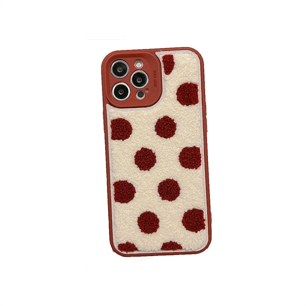 Ranipobo For Iphone Xr Case 6 1 Red Dot Pattern Short Furry Cute Embroidery Design Protective Shockproof Phone Case Walmart Com